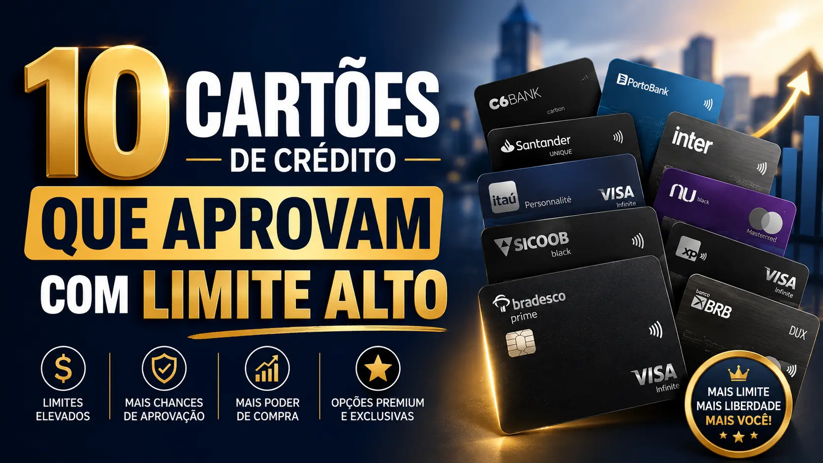  10 Cartões de Crédito que Aprovam com Limite Alto (E Como Destravar o Seu)